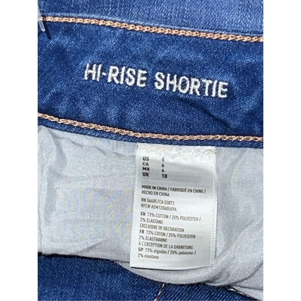 American Eagle Stretch Super Hi Rise Shortie Shorts Size 6 #114 - Picture 4 of 6